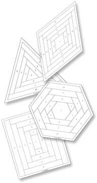 Diamond log cabin Star Quilt Pattern
